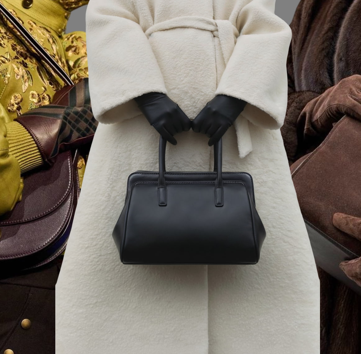 Сумка и перчатки: как подружить цвет и фактуры зимой